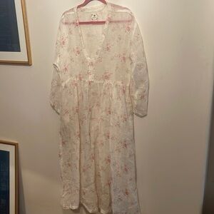 Linen floral dress